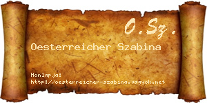 Oesterreicher Szabina névjegykártya